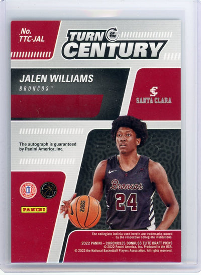 Jalen Williams 2022 Panini Chronicles Donruss Elite Draft Picks autograph #'d 43/49