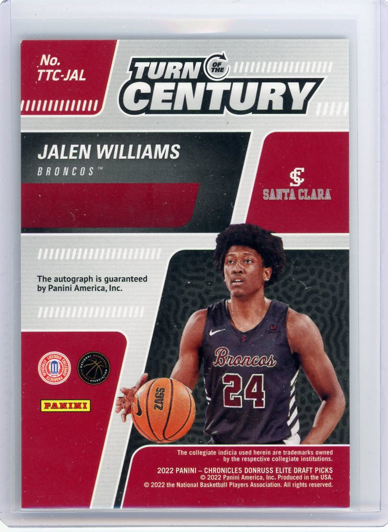 Jalen Williams 2022 Panini Chronicles Donruss Elite Draft Picks autograph 