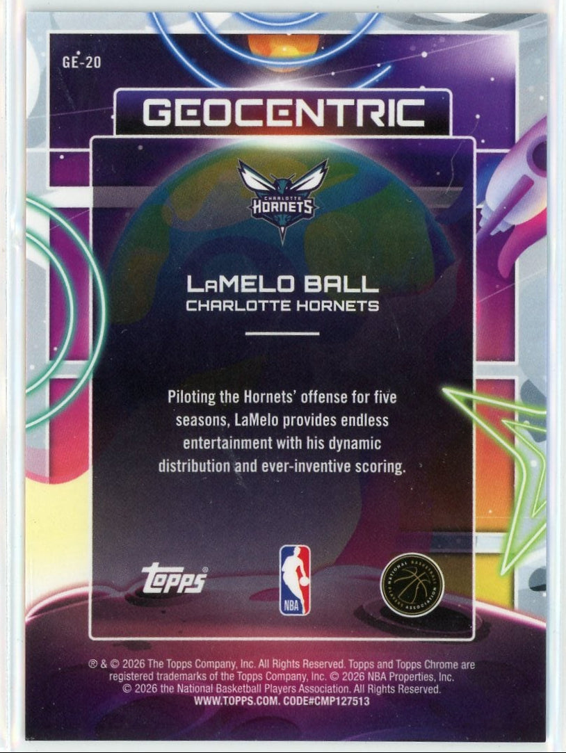 LaMelo Ball 2025-2026 Topps NBA Cosmic Chrome Geocentric #GE-20 #'d 8/25