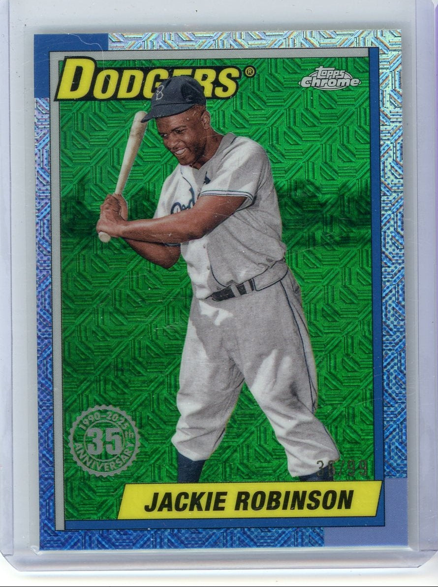 Jackie Robinson 2025 Topps '90 Chrome Silver Pack Green Refractor #'d ...