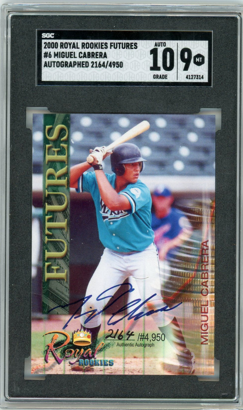 Miguel Cabrera 2000 Royal Rookies Futures Autograph 