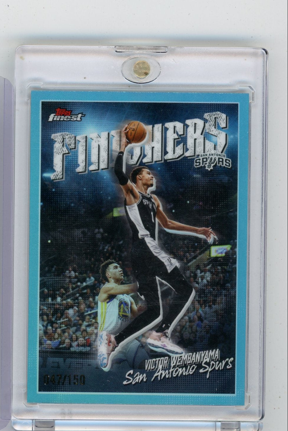 Victor Wembanyama 2025-26 Topps Finest Finishers aqua ref. #'d 047/150