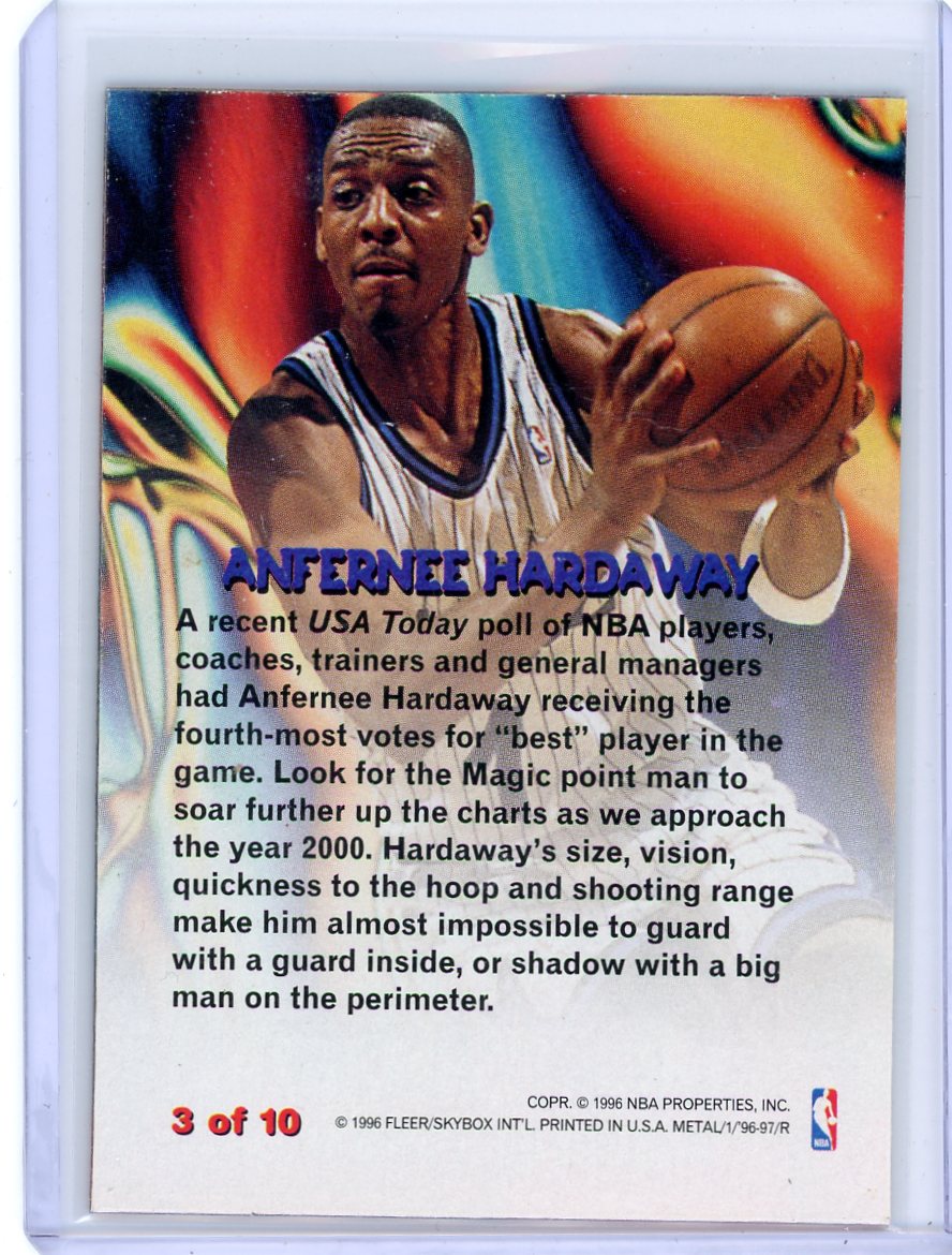 Anfernee Hardaway 1996 Fleer SkyBox Molten Metal