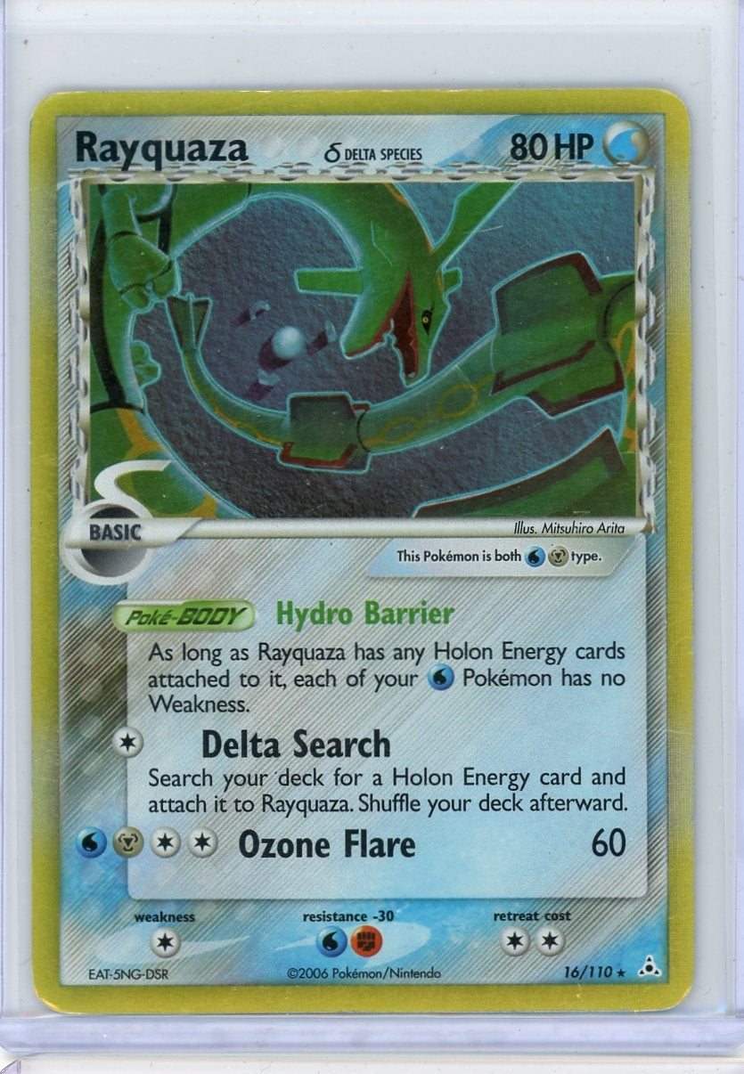 Rayquaza 2006 Pokemon Holon Phantoms holo #16/110 (minor crease)