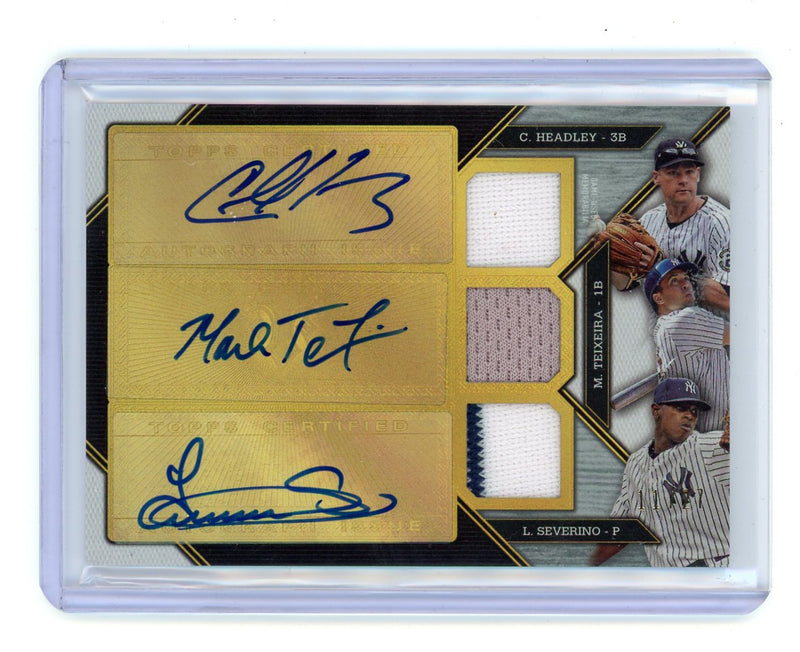 Headley/Teixeira/Severino 2016 Topps Triple Threads Triple Threads Autograph Relic Combos Silver 