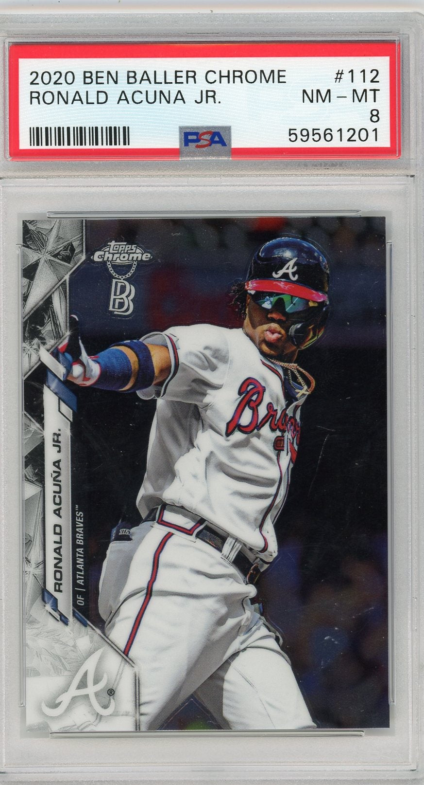 Ronald Acuna Jr. 2020 Topps Chrome Ben Baller #112 PSA 8