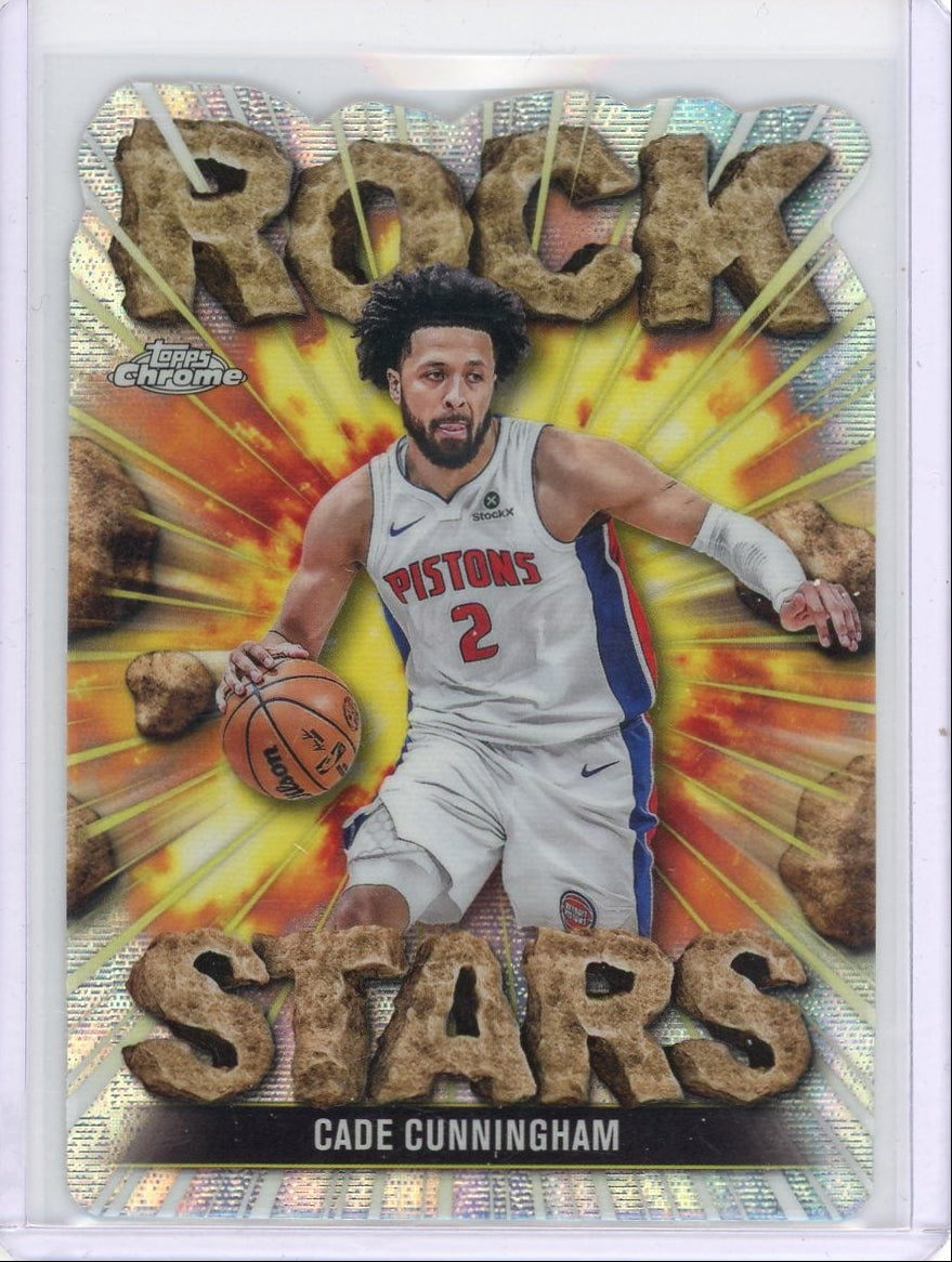 Cade Cunningham 2025 Topps Chrome Basketball Rock Stars SSP