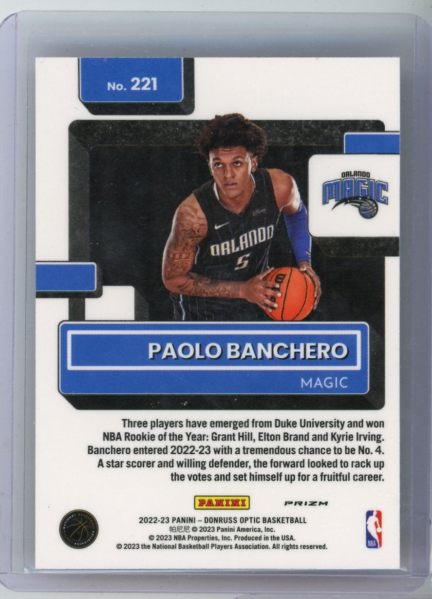 Paolo Banchero 2022-23 Panini Optic Photon prizm RC