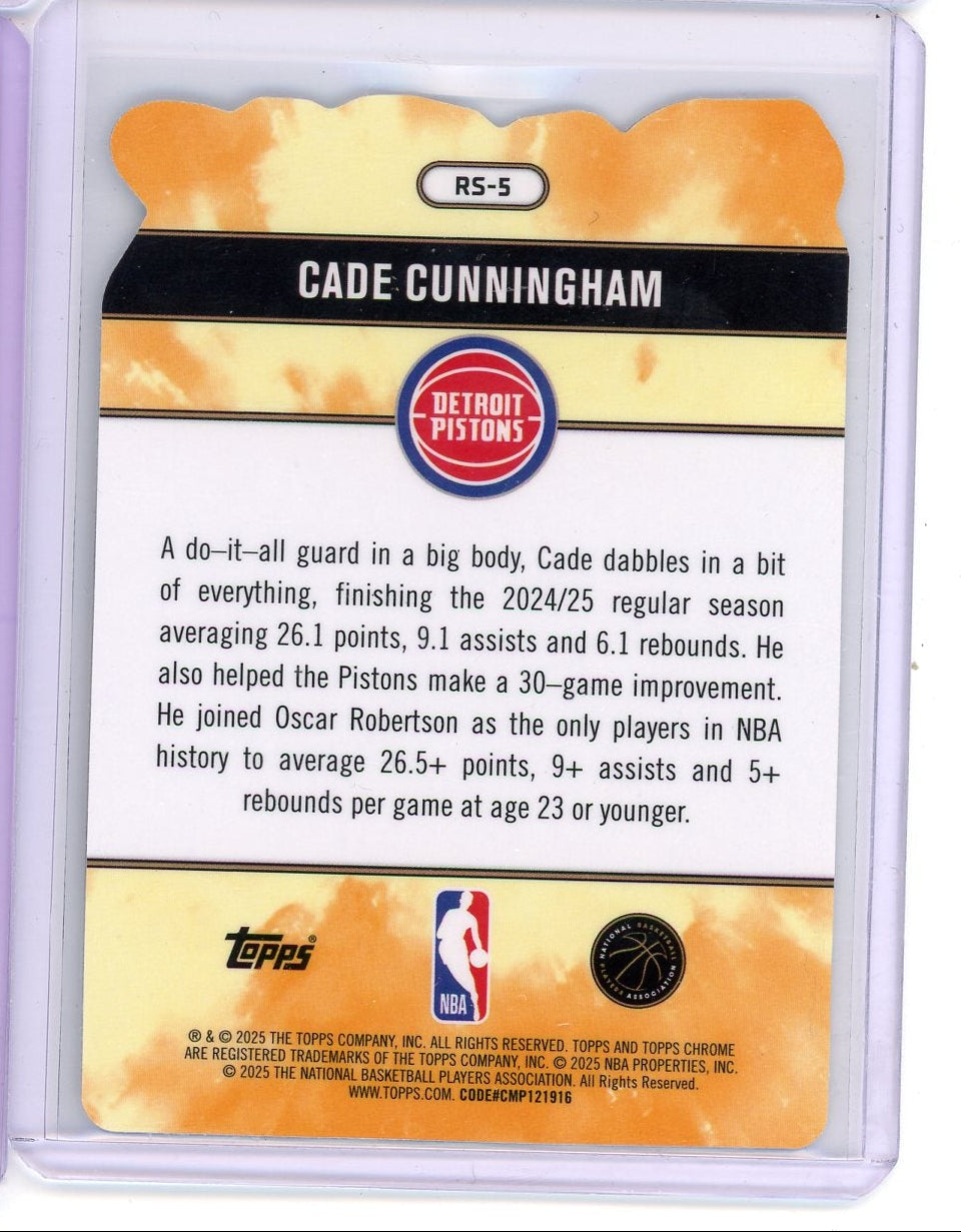 Cade Cunningham 2025 Topps Chrome Basketball Rock Stars SSP