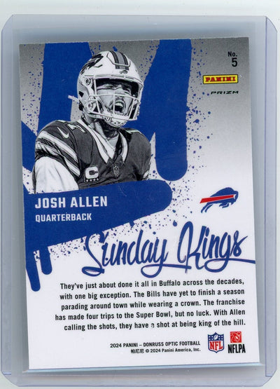 Josh Allen 2024 Panini Donruss Optic Sunday Kings SP