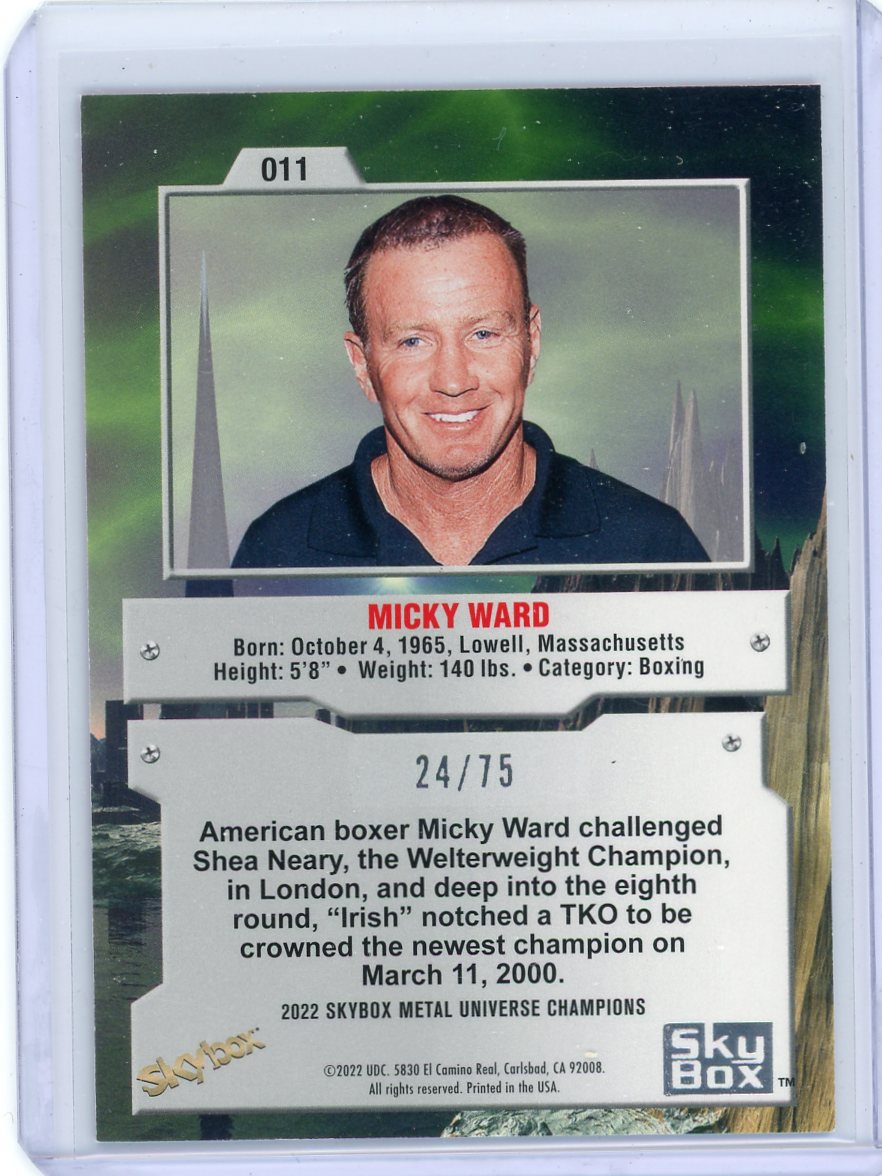 Micky Ward 2022 SkyBx Metal Universe Champions Precious Metal Gems Pink #'d 24/75