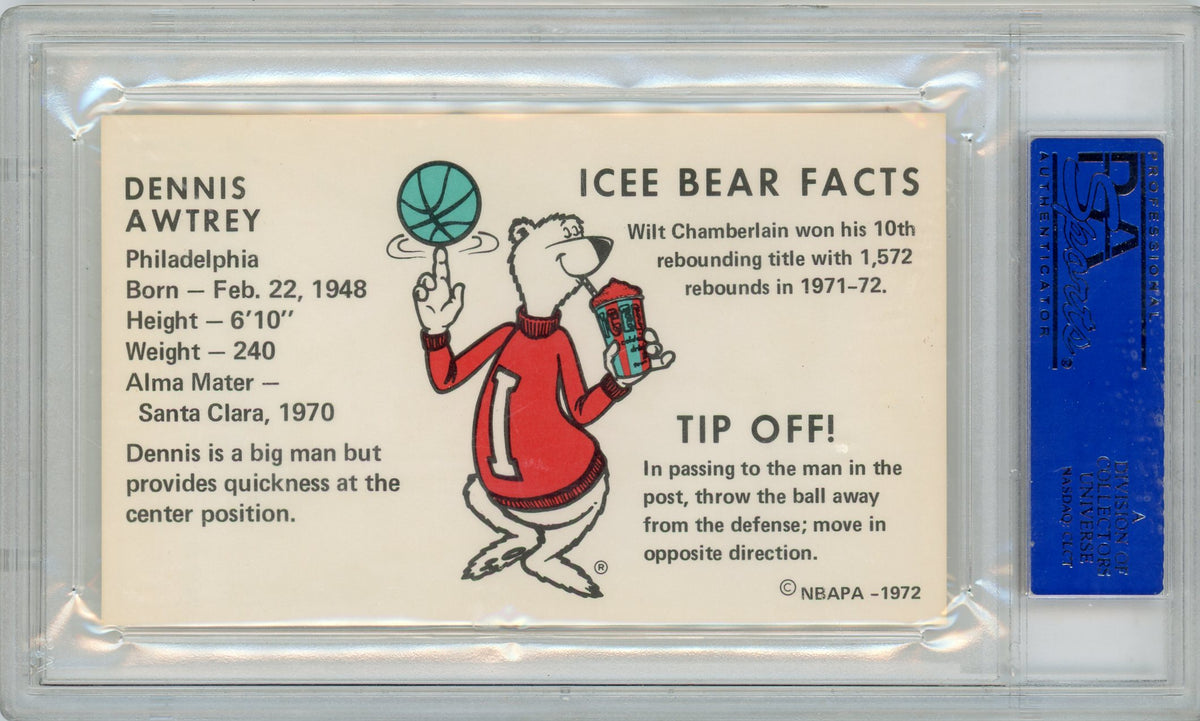 Dennis Awtrey 1972 Icee Bear PSA 10