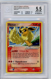Flareon 2007 Pokemon EX Power Keepers Gold Star holo #100/108 BGS 5.5