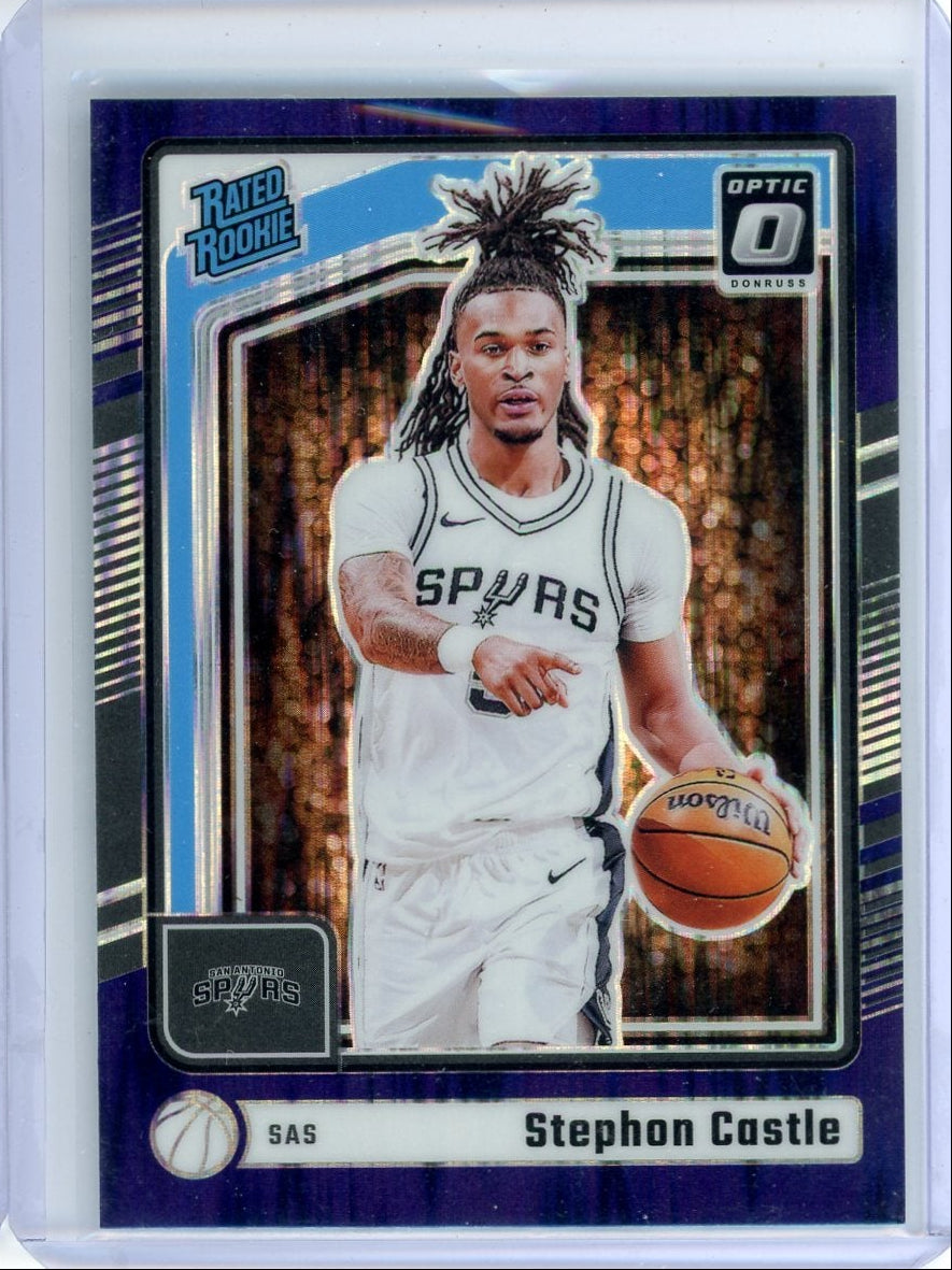 Stephon Castle 2024-25 Panini Donruss Optic Rated Rookie Purple Shock Prizm #254