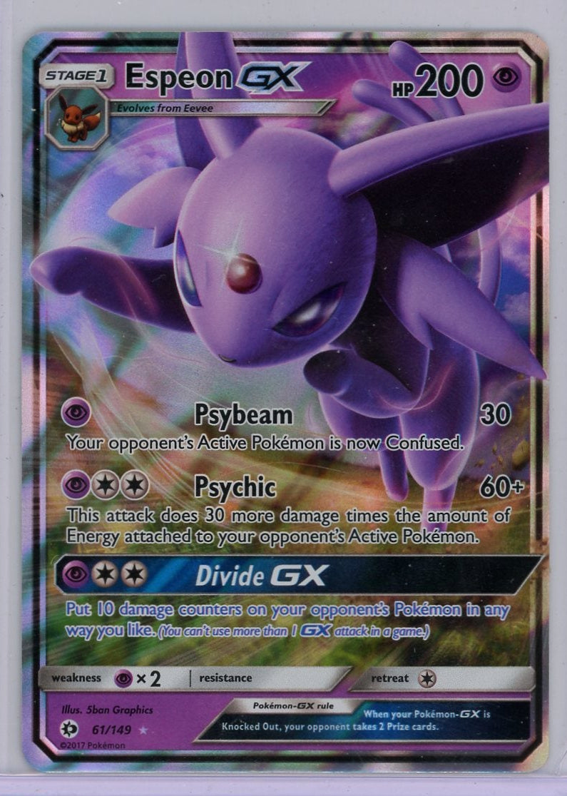 Espeon GX 2017 Pokemon Sun & Moon Base Set #61/149 LP