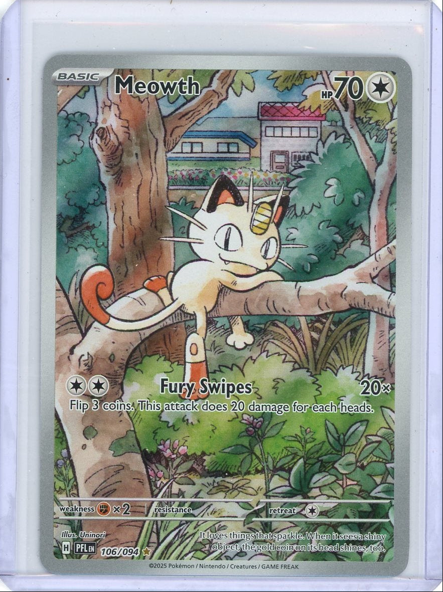 Meowth Pokémon Phantasmal Flames Illustration Rare #106/094