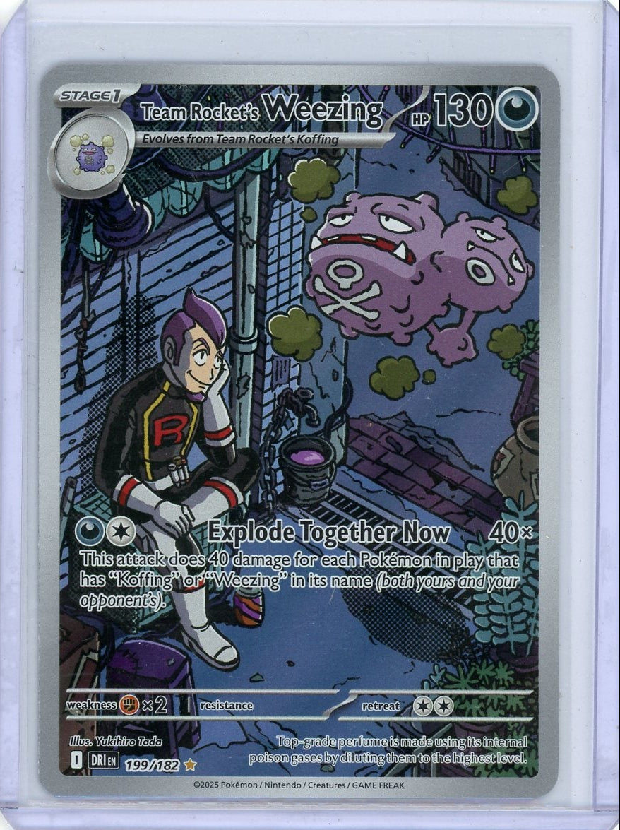 Team Rocket's Weezing Pokémon Destined Rivals Illustration Rare #199/182