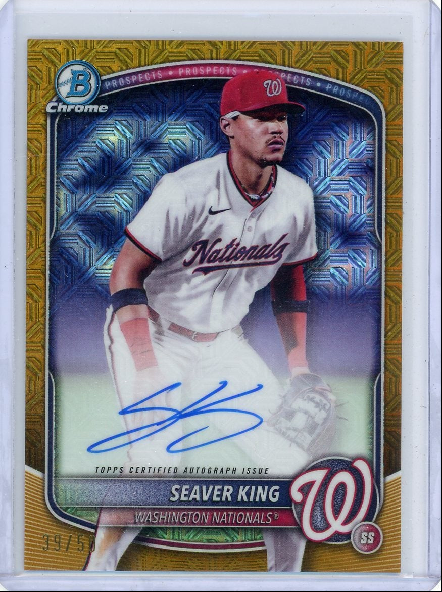 Seaver King 2025 Bowman Chrome Gold Mojo Autograph #'d 39/50