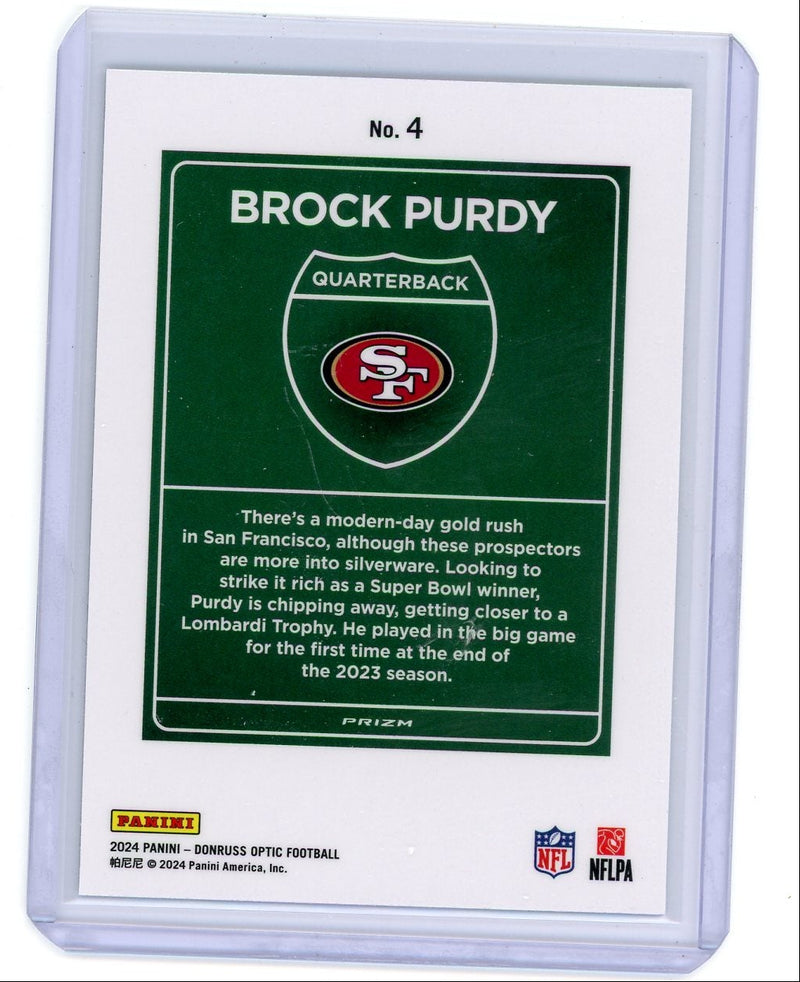 Brock Purdy 2024 Panini Donruss Optic Downtown SP
