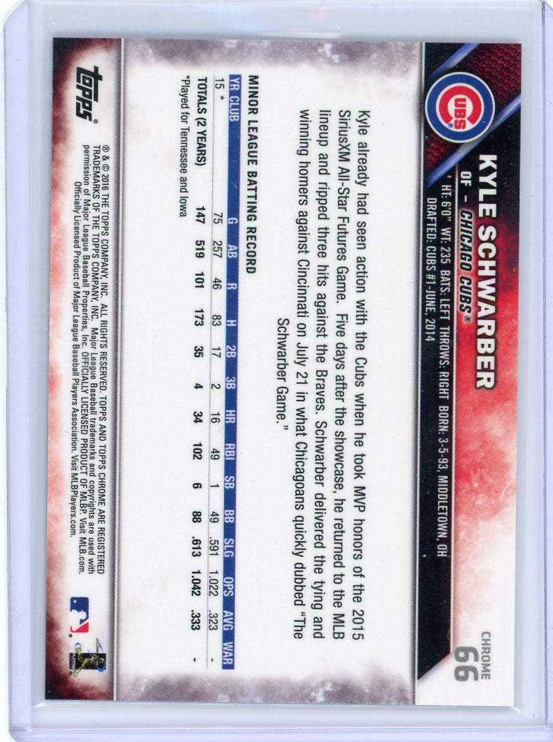 2016 Topps Baseball #66 Kyle Schwarber Rookie Card - 1st Official Rookie  Card