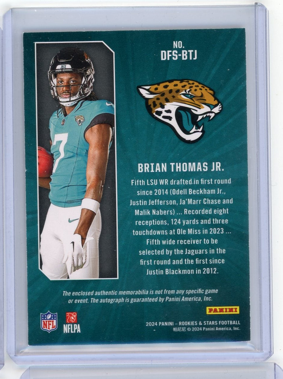 Brian Thomas Jr. 2024 Panini Rookies & Stars Dress For Success Rookie Patch Autograph #'d 83/99