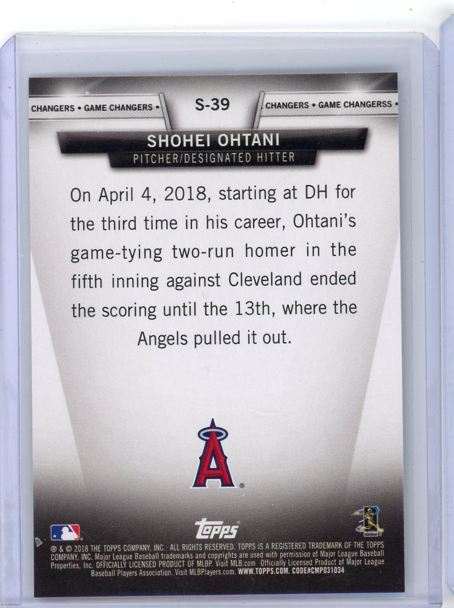 Shohei Ohtani 2018 Topps Update Salute Game Changers RC
