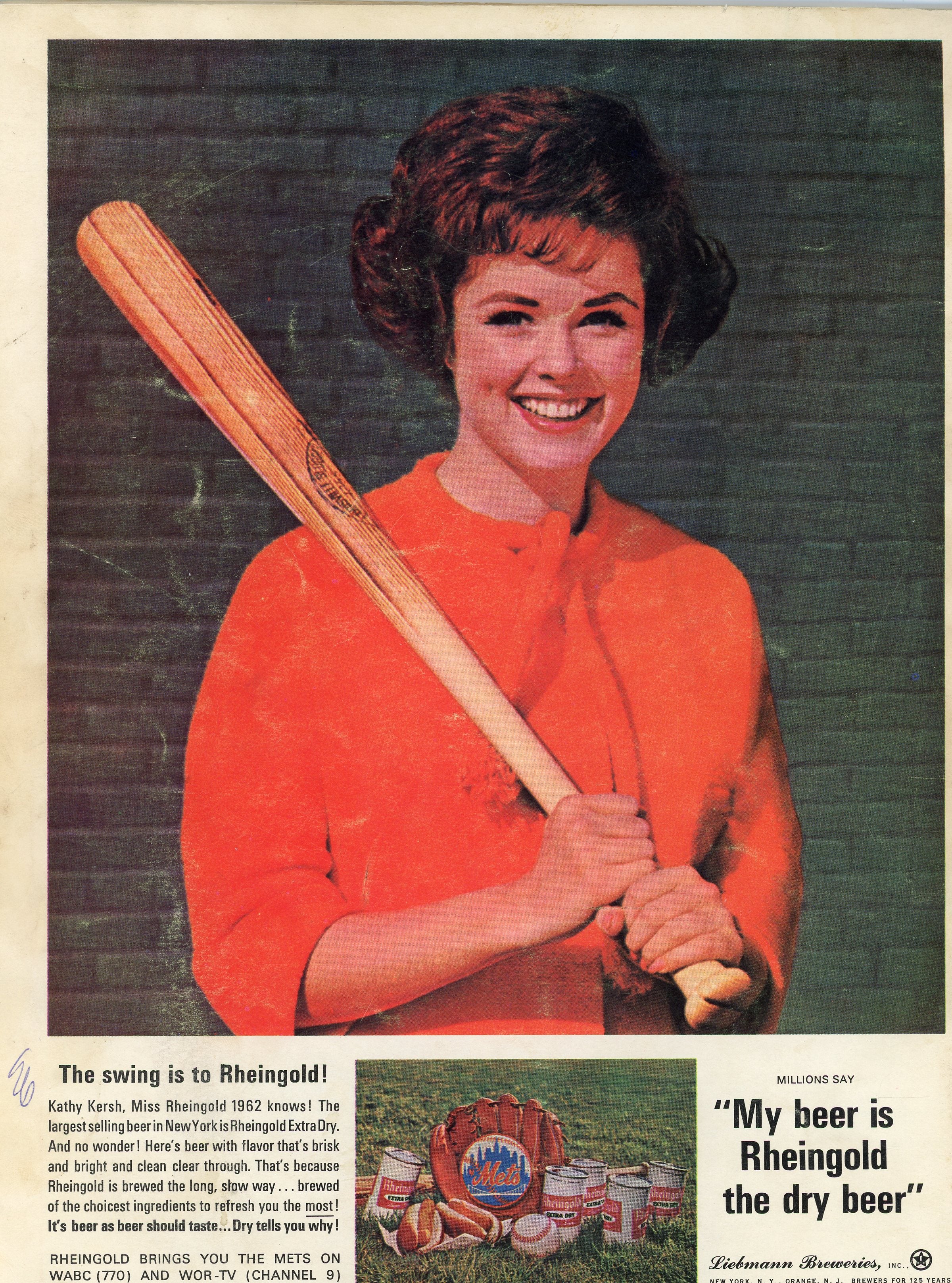 New York Mets 1962 Official Year Book - Color Ad - ST/VG with 1962 Official Program & Score Card