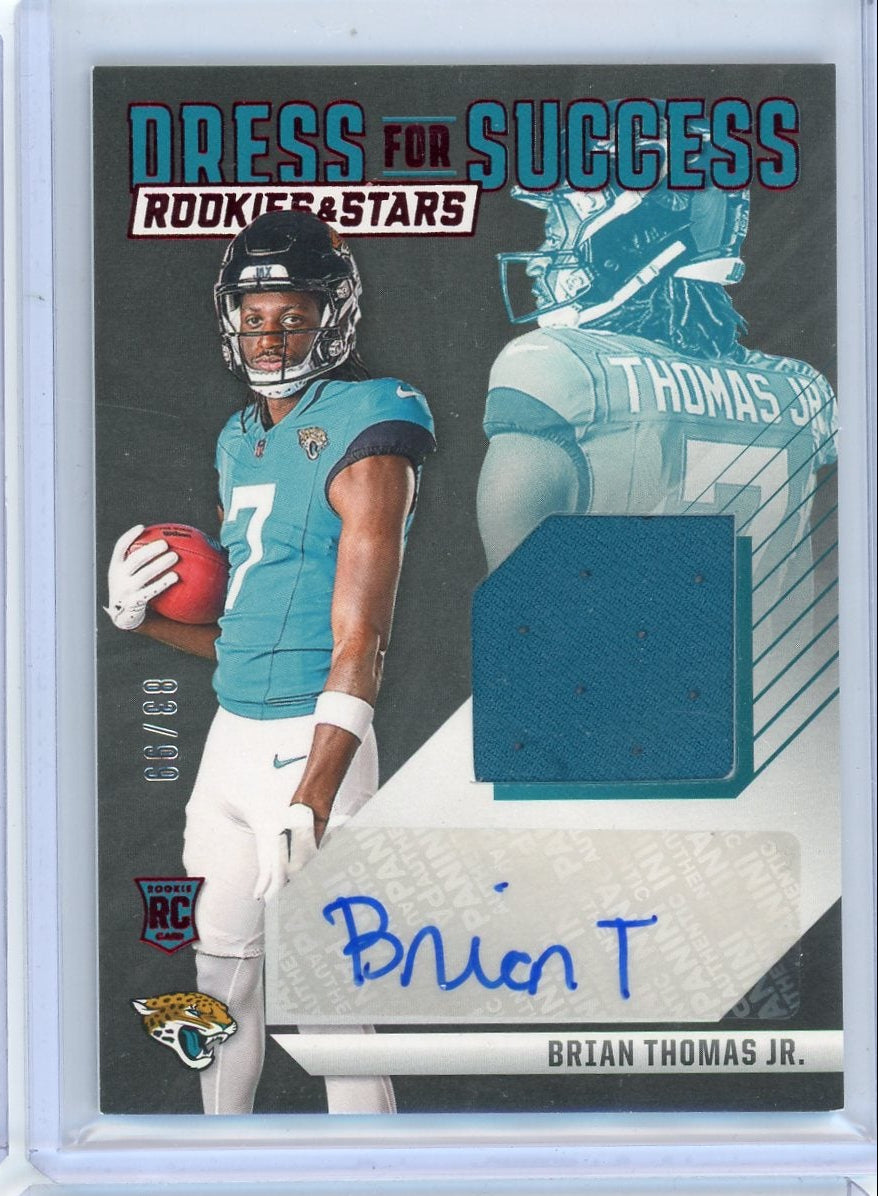 Brian Thomas Jr. 2024 Panini Rookies & Stars Dress For Success Rookie Patch Autograph #'d 83/99