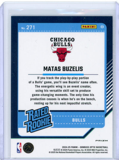 Matas Buzelis 2024-25 Panini Donruss Optic Rated Rookie Silver Prizm