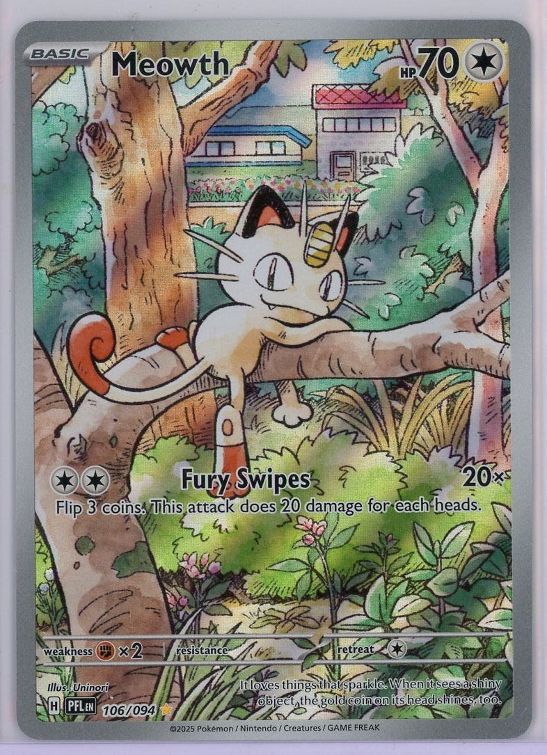 Meowth Pokémon Phantasmal Flames Illustration Rare #106/094
