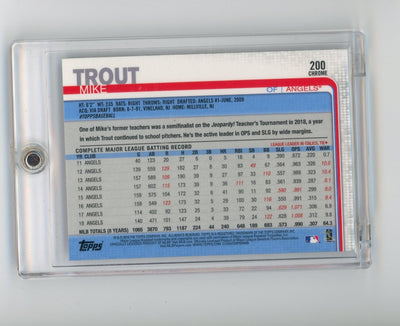 Mike Trout 2019 Topps Chrome SP image variation #200