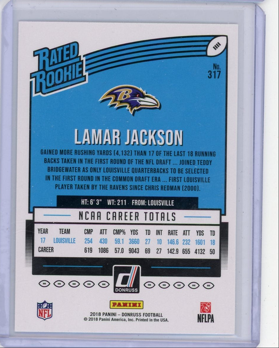 Lamar Jackson 2018 Panini Donruss Rated Rookie