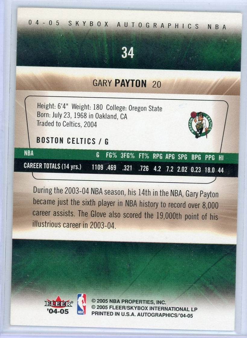 Gary Payton 2005 Skybox Autographics #34