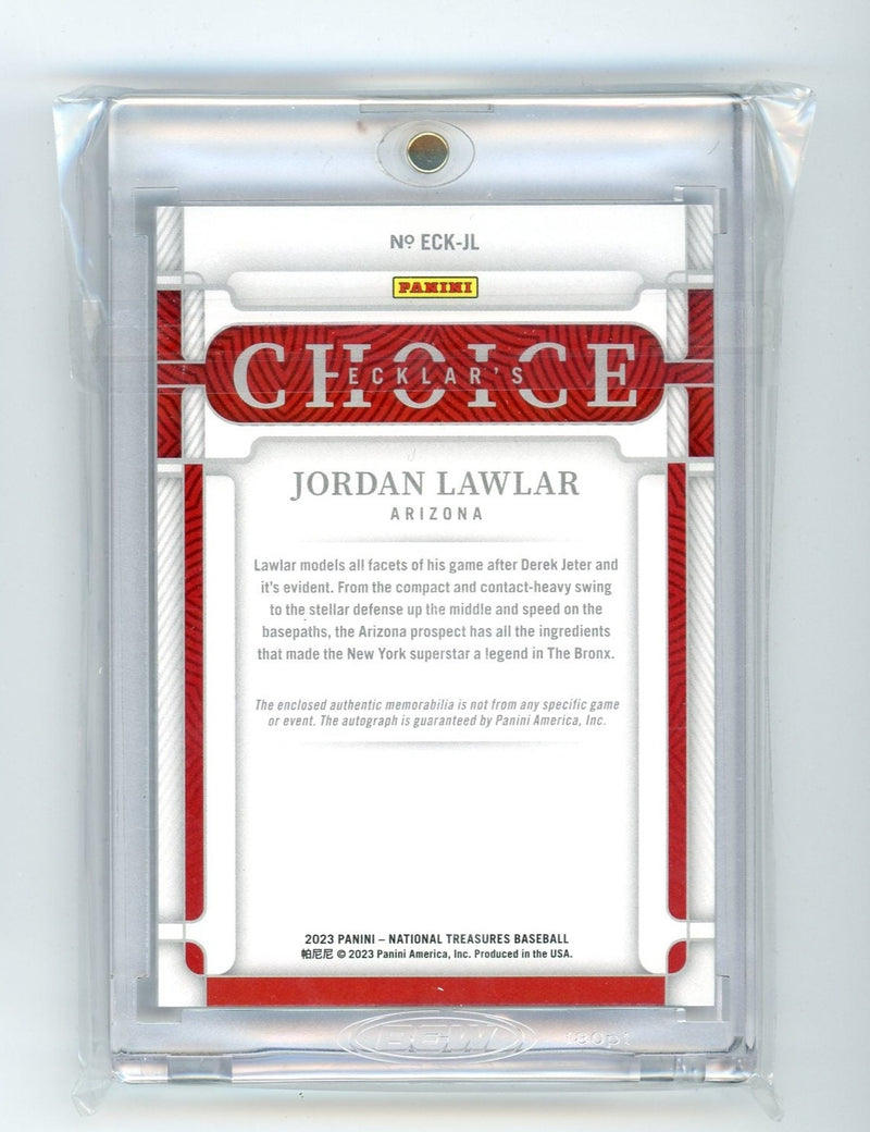 Jordan Lawlar 2023 Panini National Treasure Ecklar's Choice Relic Auto ...