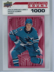 Macklin Celebrini 2024-25 Upper Deck Series 2 Population Count RC