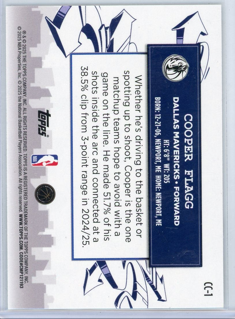 Cooper Flagg 2025-26 Topps Flagship Clutch City RC