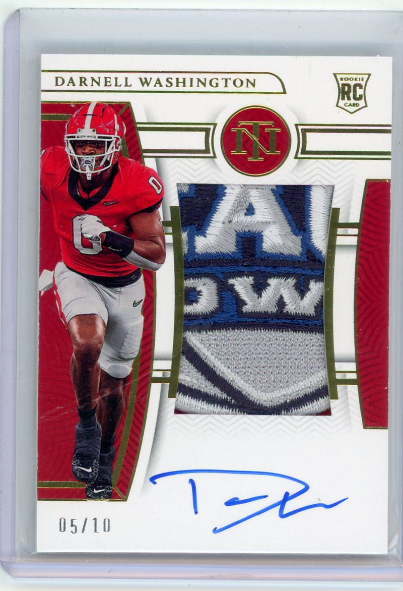 Darnell Washington 2023 Panini National Treasures Collegiate College Materials Signatures Bowl Logo 1 