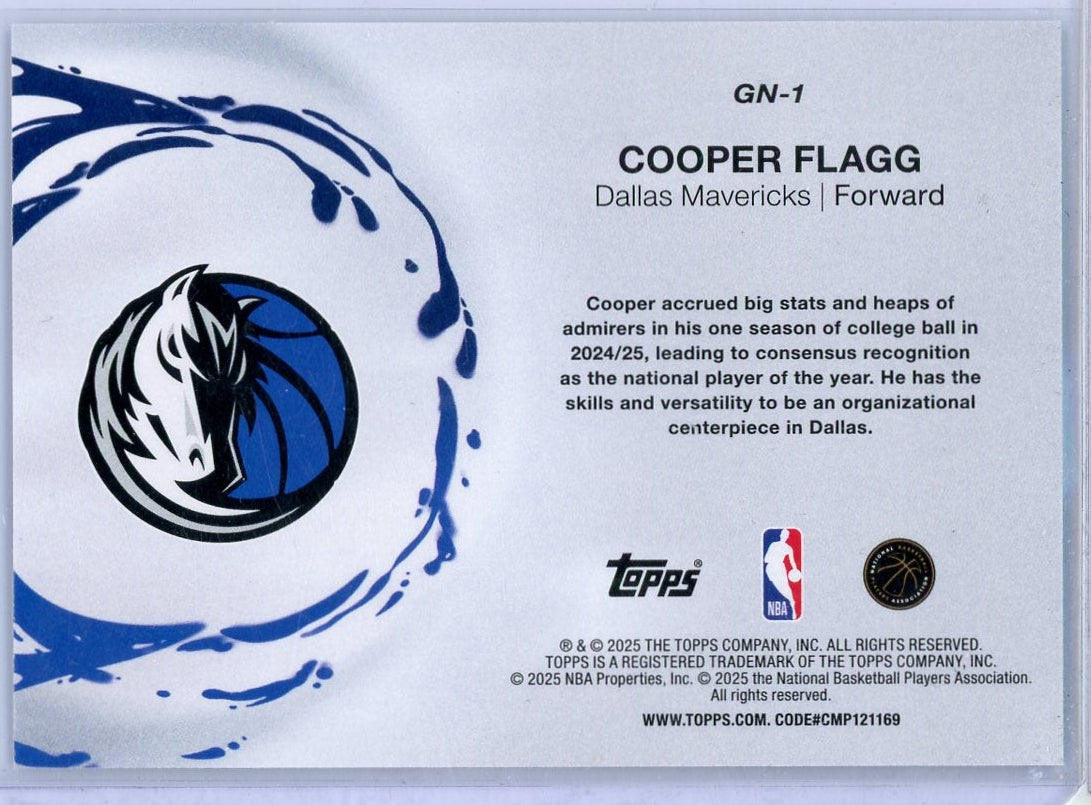 Cooper Flagg 2025-26 Topps Flagship Generation Now RC