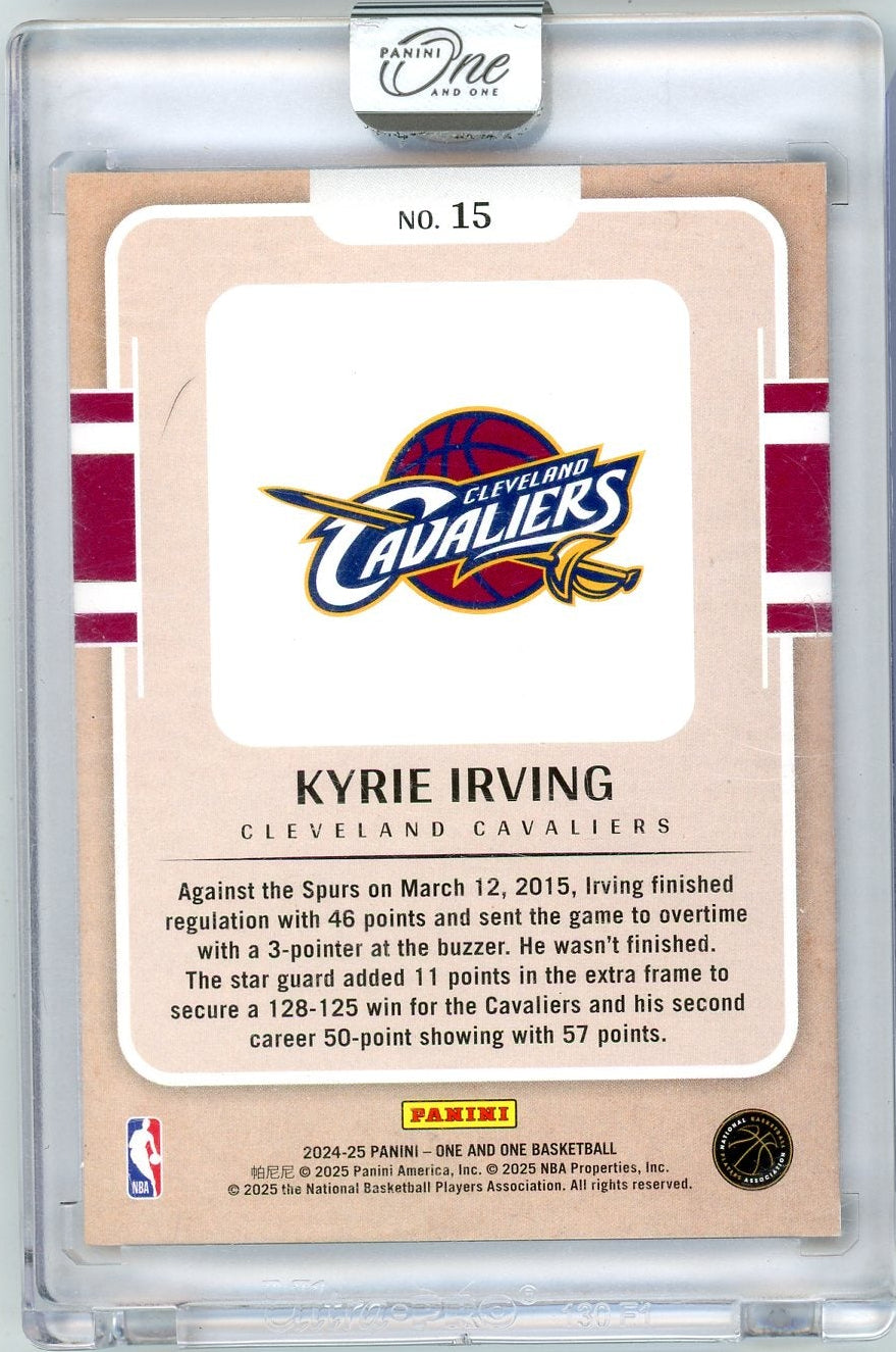 Kyrie Irving 2024-25 Panini One and One '57 Pts. 3/12/15' #'d 01/57