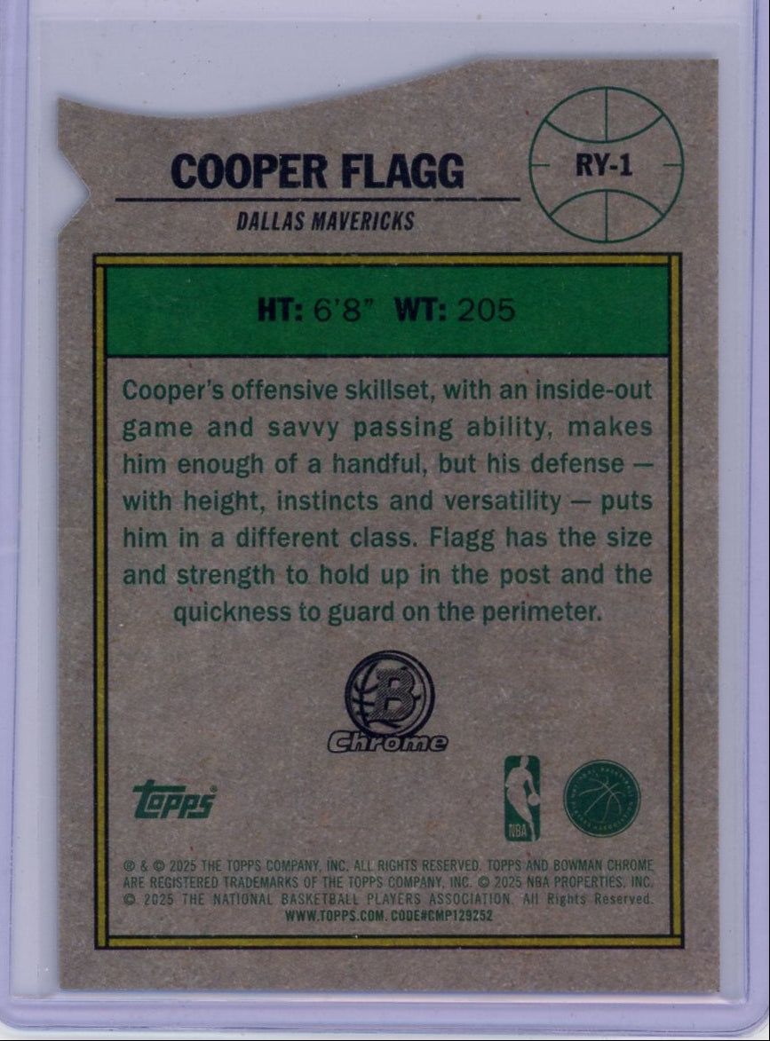 Cooper Flagg 2025-26 Bowman Chrome ROTY Favorites purple RC #'d 217/250