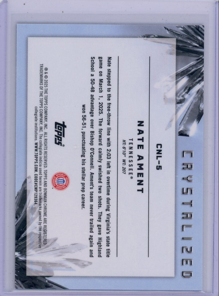 Nate Ament 2025-26 Bowman Chrome Crystalized SSP