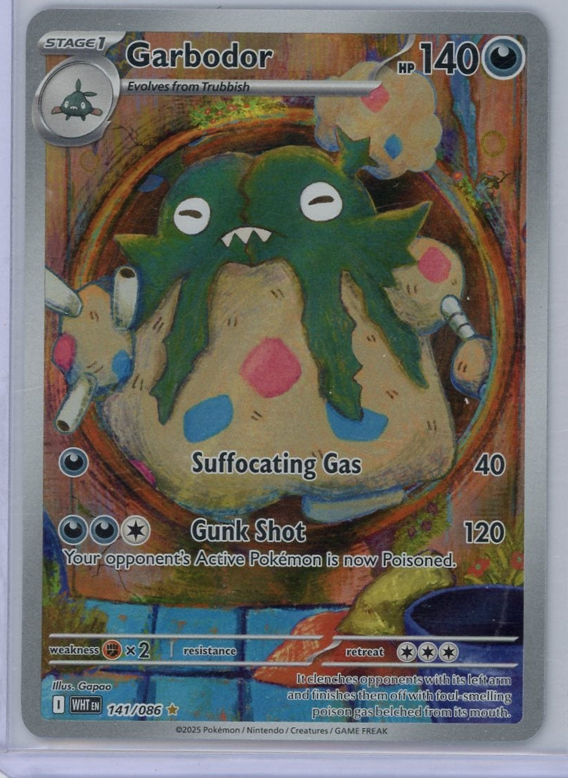Garbodor 2025 Pokemom White Flare Illustration rare #141/086