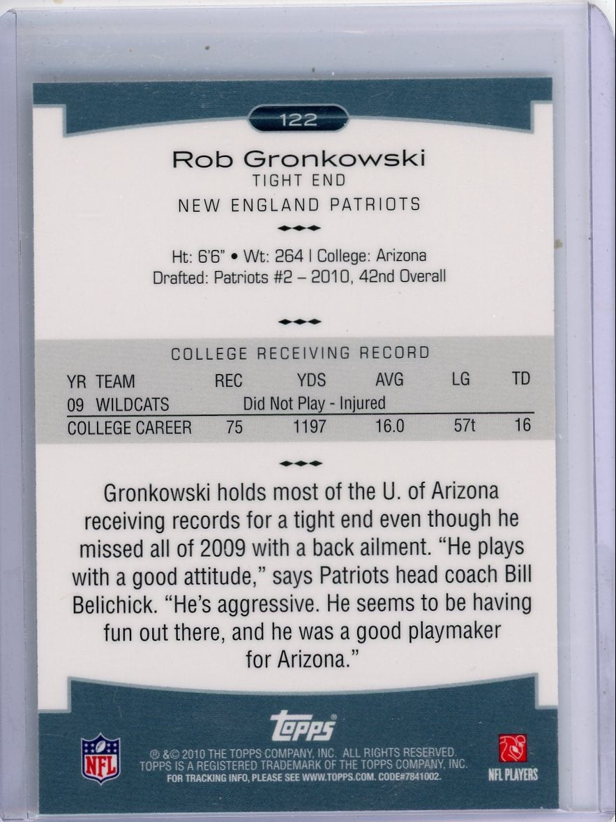 Rob Gronkowski 2010 Topps Platinum base RC