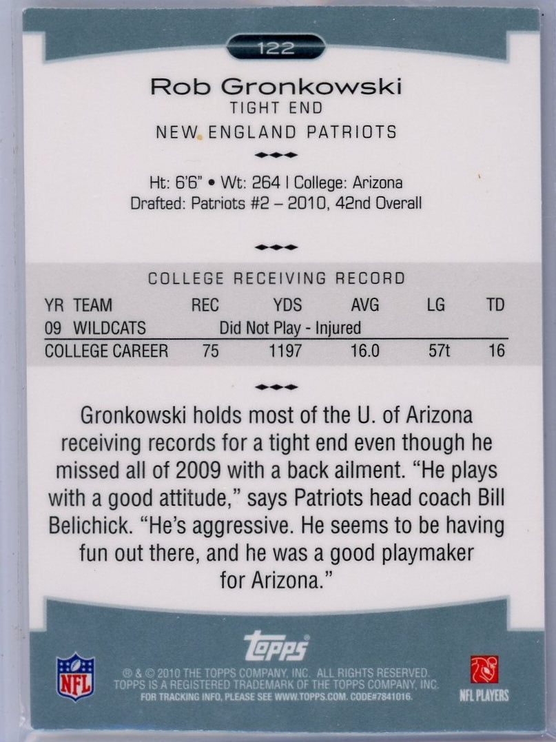 Rob Gronkowski 2010 Topps Platinum refractor RC