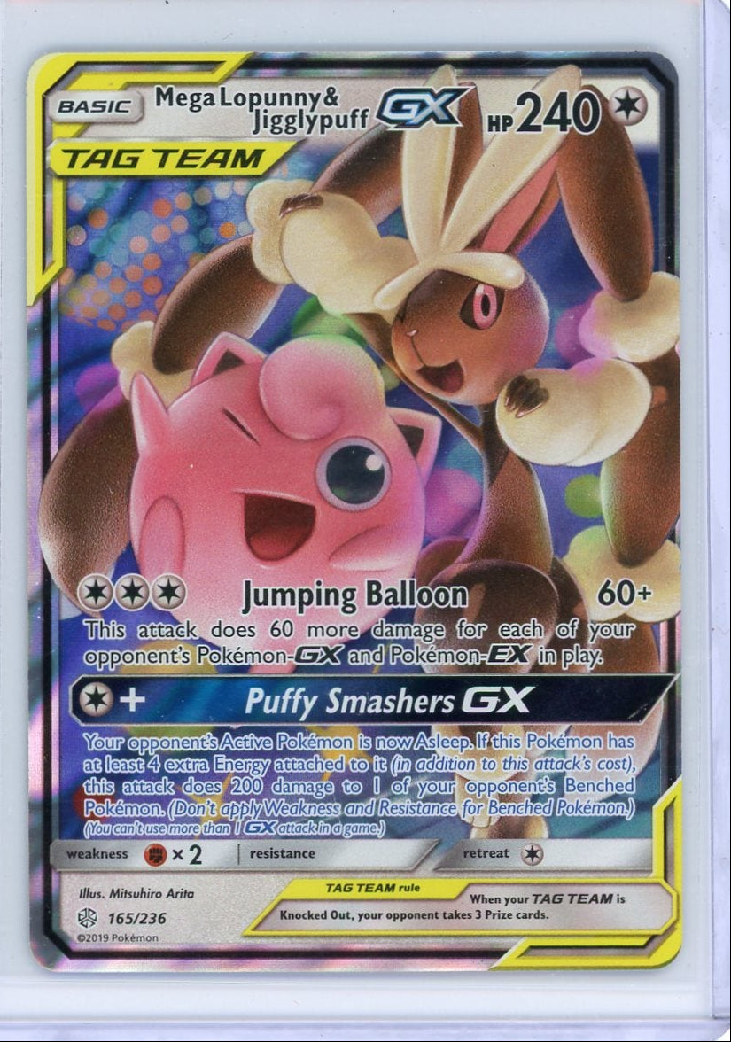 Mega Lopunny & Jigglypuff GX Pokémon Cosmic Eclipse Tag Team Ultra-Rare #165/236