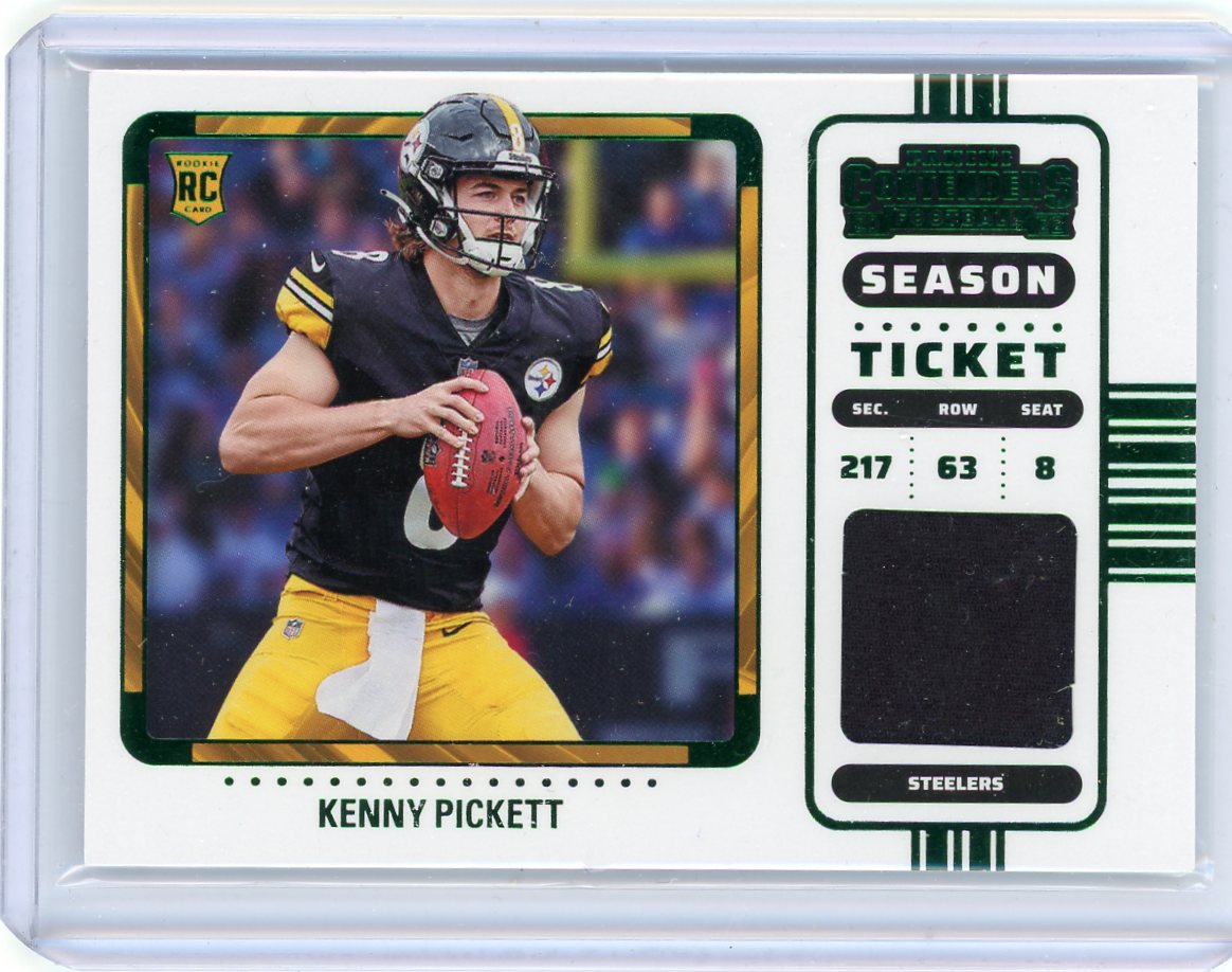 Kenny Pickett 2022 Panini Contenders Season Ticket jersey relic rookie card green parallel