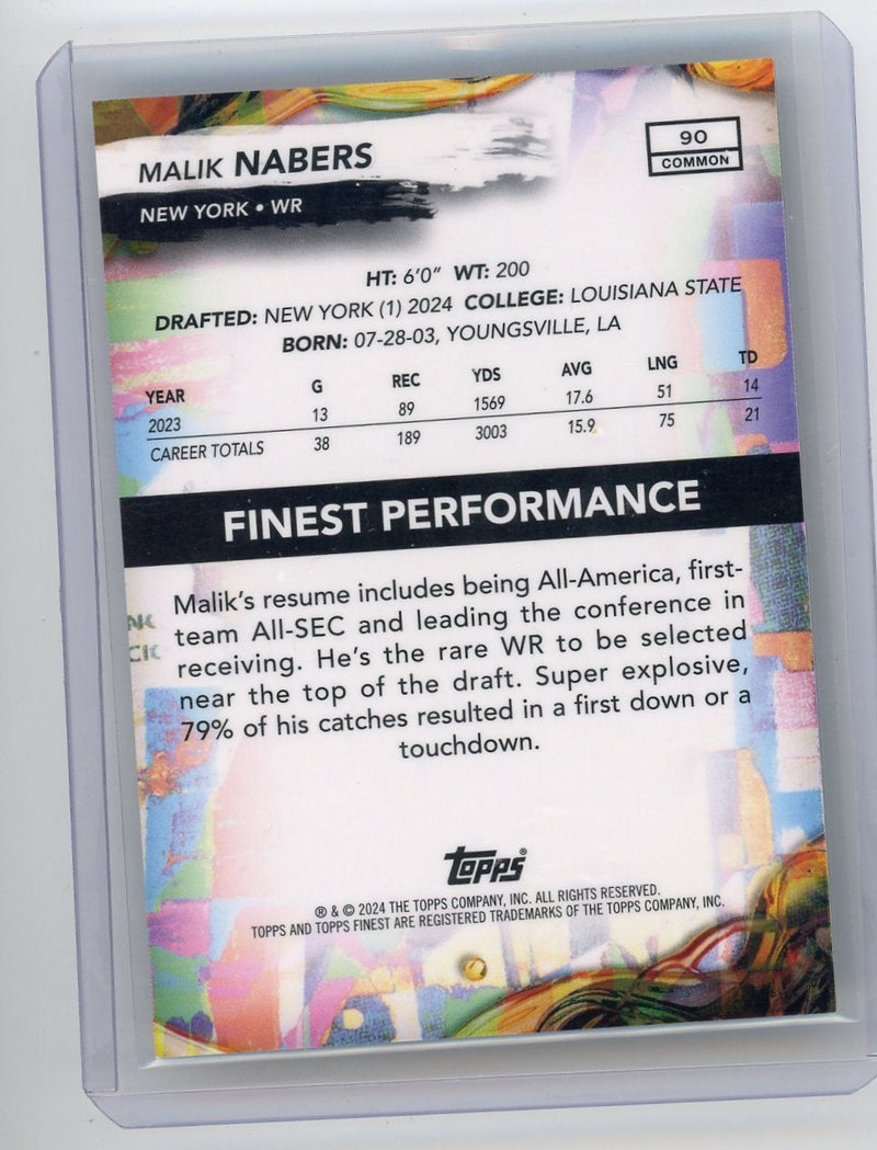 Malik Nabers 2024 Topps Finest Oil Spill geometric ref. rookie card 