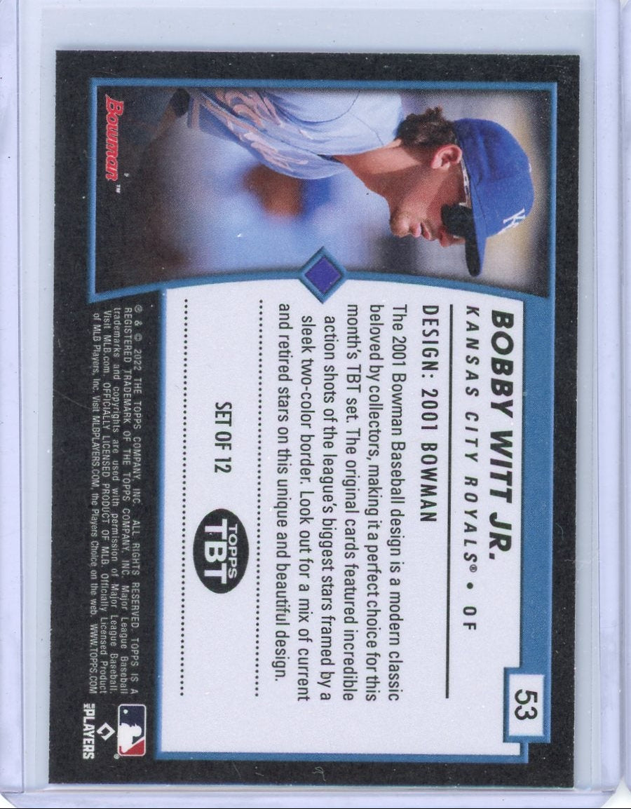 Bobby Witt Jr. 2022 Topps TBT rookie card #53