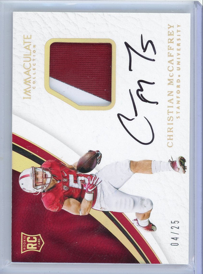 Christian McCaffrey 2017 Panini Immaculate Collegiate RPA #'d 04/25