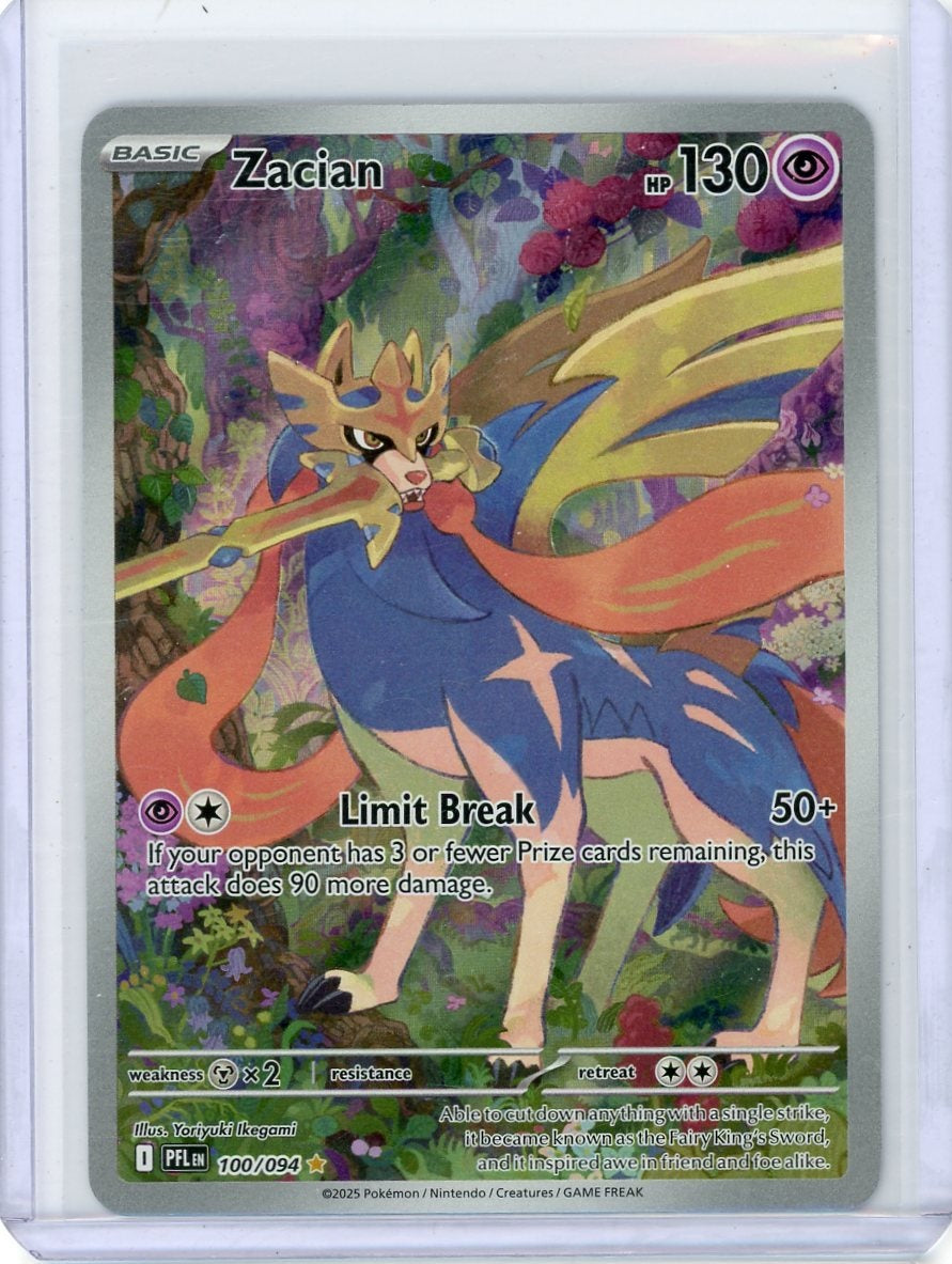 Zacian 2025 Pokemon Phantasmal Flames Illustration rare #100/094